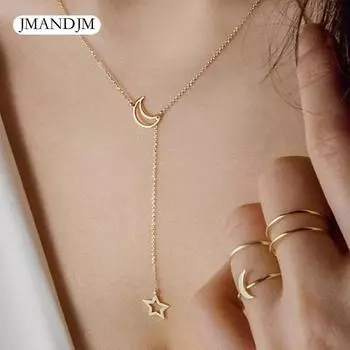 C171 Европейская и американская мода, простое ожерелье в виде луны и звезд, цепочка на ключицу, короткая цепочка на шею, в горошек. золотой