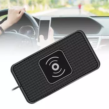 C1755 Коврик для беспроводного зарядного устройства Быстрая нескользящая зарядная панель Держатель для телефона с зарядным устройством для автомобиля