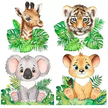 C178 #зеленые растения и животные стикер на стену детская комната фон украшение дома настенная роспись обои для гостиной забавная наклейка A-25x30cm-PET