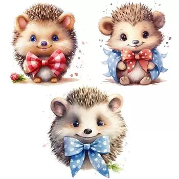 C198 # Ежик в галстуке-бабочке, стикер на стену, детская комната, фон, украшение для дома, фреска, обои для гостиной, забавная наклейка A-27.5x30cm-PET