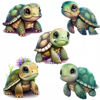 C199 #Детская Черепаха Наклейка на стену Детская комната Фон Домашнее украшение Фреска Гостиная Обои Забавная наклейка A-27.4x30cm-PET