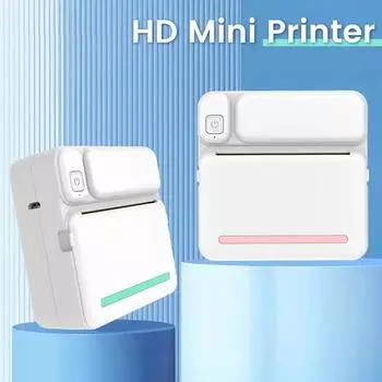 C19 MINI Print Портативный термопринтер Карманный фотопринтер Термальный принтер этикеток 58 мм Печать Беспроводная связь Bluetooth Android IOS Blue