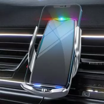 C1 Phone Mount Charger Автоматическое определение стабильной 15W Air Outputs Мобильный телефон серебряный