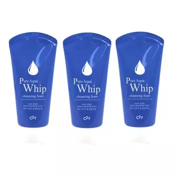 C2Y Natural Island Pure Aqua Whip, Взбитый зеленый чай, очищающая пенка-скраб с вулканическими порами (3 упаковки по 120 мл)