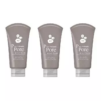 C2Y Natural Island Pure Aqua Whip, Взбитый зеленый чай, очищающая пенка-скраб с вулканическими порами (3 упаковки по 120 мл) Volcanic 3ea