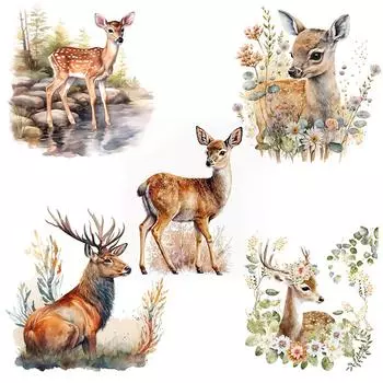 C400 # милый олень стикер на стену для детской комнаты фон для украшения дома настенная роспись гостиной обои забавная наклейка A-28.5x30cm-PET