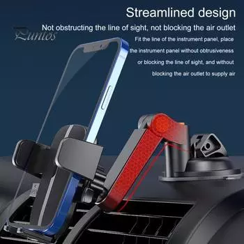 C4 Автомобильный держатель для телефона Универсальный вращение на 360 градусов Крепление на присоске Авто Подставка для мобильного телефона на приборной панели для лобового стекла чёрный
