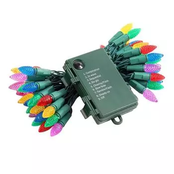 C6 Декоративная светодиодная лампа 100 шт. Светодиодная клубничная декоративная лампа на батарейках Праздничная гирлянда с 8 режимами Водонепроницаемая конструкция One Size чёрный