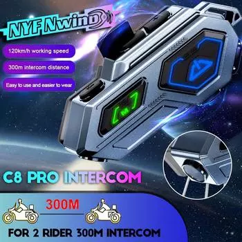 C8 Pro Motocicleta Intercomunicador Bluetooth Auricle V5.3 Manos Libres Llamada Inalmbrica Reduccin De Ruido Непроницаемый домофон 300M 1-Pack