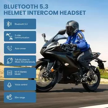 C8 Pro мотоциклетный шлем интерком Bluetooth гарнитура V5.3 Hands Free вызов беспроводной шумоподавление водонепроницаемый 300M интерфон