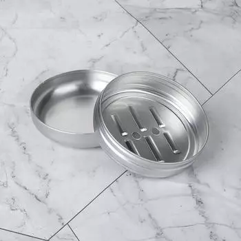 C9GC Set Of 2 Aluminium Metal Soap Box Waterproof Soap Dishes with Drips Rack for Travel and Camping