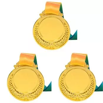 C# 2 дюйма Золотой приз с шейной лентой Круглый для вечеринки по случаю соревнований (Золото)