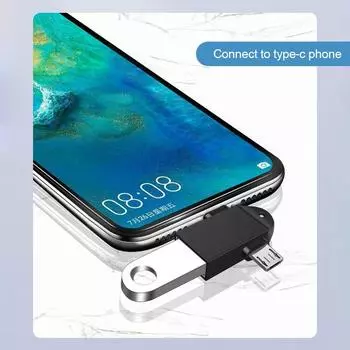 C# 2 в 1 Micro USB Male to USB3.0 Female Кабель-конвертер OTG Адаптер (черный)