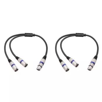 C# 3-Pin XLR Cable 50cm XLR Female To Male Mic Cable Noise Reduction (Blue)