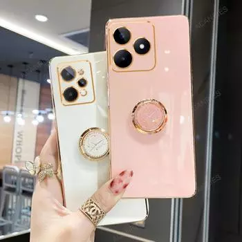 C 53 55 31 Роскошный чехол-держатель с покрытием для Oppo Realme C53 C31 C55 C21y C35 C33 C21 C30 A96 4g Подставка Силиконовая задняя крышка Realme C55