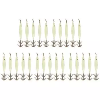 C# 5 шт. светящиеся приманки для креветок 8 см кальмар джиг-крючок осьминог жесткие приманки (Серебряный)