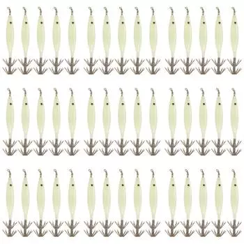 C# 5 шт. светящиеся приманки для креветок 8 см кальмар джиг-крючок осьминог жесткие приманки (Серебряный)