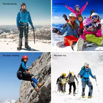 C# 8 шипов для ледовой ходьбы, протекторы, противоскользящие снежные кошки для обуви (L)