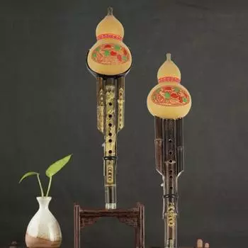 C/bB Key Cucurbit Hulusi Flute Двойные звуки Hulusi Easy To Play Gourd Flute для начинающих bB Key золотой/жёлтый