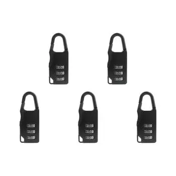 C# Mini 3-значный кодовый замок из цинкового сплава для дорожного багажа (черный)