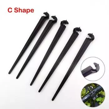 C-образная трубка 4/7 мм, фиксированный держатель, 1/4 дюйма, садовый шланг, опора для капельного орошения, колья, капельница для полива, кронштейн для спринклера 10pcs