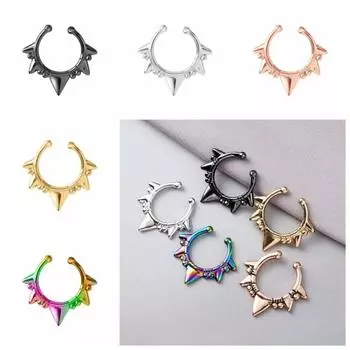 C-образные кольца в носу, зажим для металлического тела, непирсинг, ювелирные изделия, модные C-образные накладные ногти для носа, ночные клубы чёрный