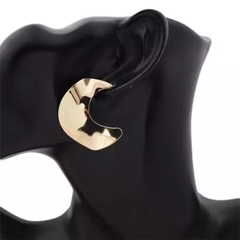 C-образные однотонные гальванические легкие украшения для ушей, ювелирные изделия, короткие серьги-гвоздики в форме листа