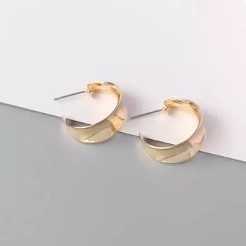 C-образные серьги-гвоздики для женщин, индивидуальные серьги с изогнутой поверхностью, металлические серьги золотого цвета, необычные женские серьги orecchini золотой