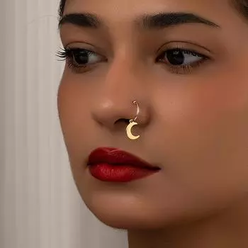 C-образный зажим для носа без пирсинга для женщин, лунное кольцо для губ, без отверстий, накладные ногти для губ, богемные зажимы для носа, сексуальные украшения для тела, аксессуары