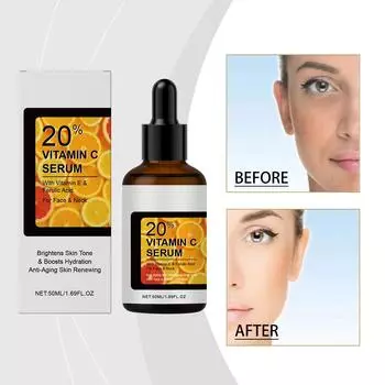 C Отбеливание лица, осветление пятен, омоложение, против морщин, антиоксидантное и сияющее средство 50 мл One Size