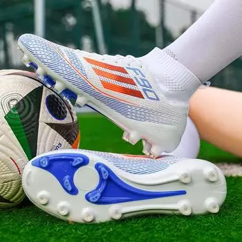 C Romesi High Top Frisbee Artificial Turf Football Shoes Men s and Women s Spikes Broken Nails Student Children s Campus Game Shoes 35