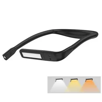 C# светодиодный светильник для книг, гибкая подвесная лампа для чтения на шею, креативные подарки (черный)