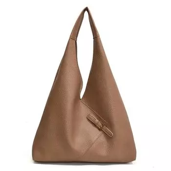 C# Женская сумка через плечо из искусственной кожи, накладная сумка-хобо, повседневная сумка-тоут, винтажная сумка-шоппер коричневый
