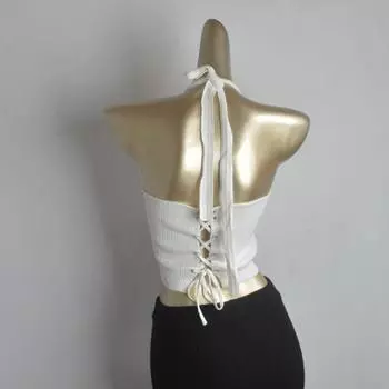 Cabinet Quality Fashion Sexy European and American Sexy Sexy Tether Backless Halter Short Strap for Women
