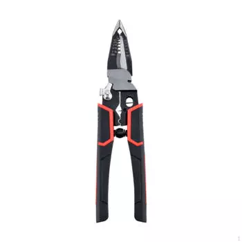 Cable Cutter Pliers for Electricians with Wire Stripping Functionality красный