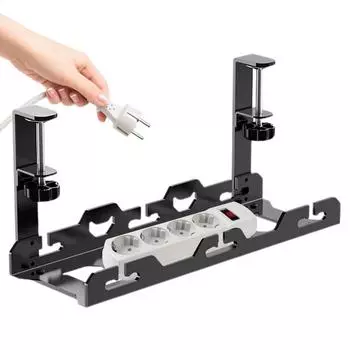 Подстольный лоток для кабелей Подстольный лоток для кабелей Без сверления Экономия места Подстольный лоток для проводов Для стола и дома