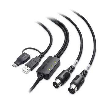 Cable Matters MIDI-кабель 2 м MIDI USB-кабель-переходник USB MIDI-кабель MIDI USB C-кабель-переходник черный