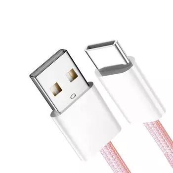 Cablecc 5V3A type C USB-C male - A 15W electric power 480Mbps data cable pink sleeve phone & for tablet 1M