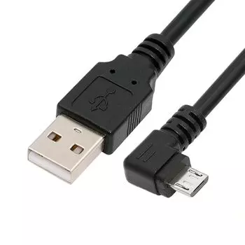 Cablecc левый угол 90 градусов Micro USB 5-контактный - 2.0 кабель для зарядки мобильного телефона для планшета 480 Мбит/с Скорость передачи данных (25см)