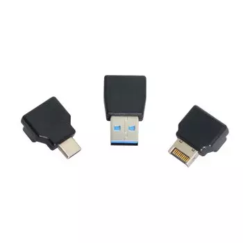Cablecc USB-разъем для передней панели, гнездо-папа, материнская плата, угловой адаптер для расширения данных, 3 шт. 3.1 Type-E, Type-A и Type-C, USB-C