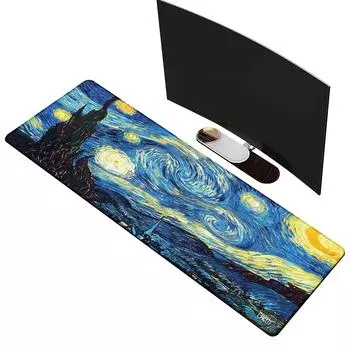 Cacoy Большая игровая мышь 120x40 см Компьютерная клавиатура Офисный и домашний настольный удлиненный коврик для мыши Коврик, коврик, коврик, синий