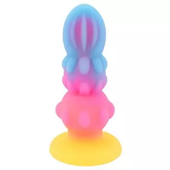 Cactus Anal Beads Anal Plug with Suction Cup Luminous Silicone Pink Blue Purple Yellow S TaRiss s 3.5cmx9.5cm