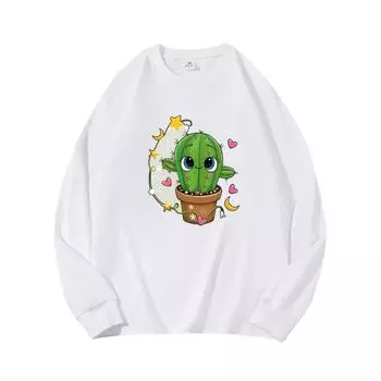 Cactus Autumn Clothing Длинные рукава из чистого хлопка, новый мужской и женский топ, весенний внутренний слой, базовая рубашка, футболка с круглым вырезом и длинными рукавами M коричневый