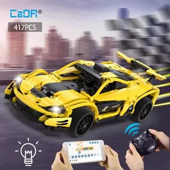 Cada 417 шт. STEM RC City APP дистанционное управление транспортным средством, совместимым с техническим гоночным автомобилем, спортивный автомобиль, кирпичи, игрушки для детей, подарки