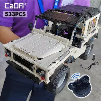 Cada 533 шт., строительные блоки Defender с дистанционным управлением, автомобильные строительные блоки для технической модели радиоуправляемого автомобиля, внедорожник, городские кирпичные игрушки для детей, мальчиков Without box