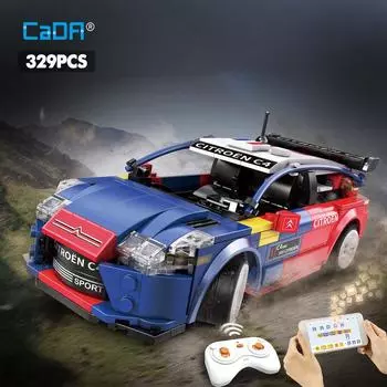 Cada Citroen WRC 2008 Champion, строительные блоки, городской гоночный автомобиль с дистанционным управлением, радиоуправляемый супер спортивный автомобиль, кирпичи, игрушки, подарки для мальчиков Without box синий