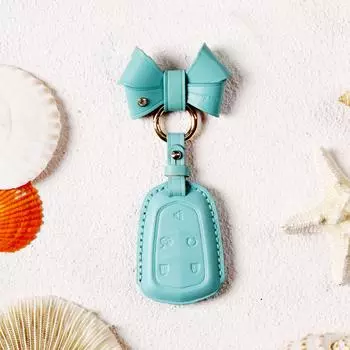 Cadillac Leather Key Cover for XT5 XT4 XT6 ATSL CT6 - Premium Car Key Shell