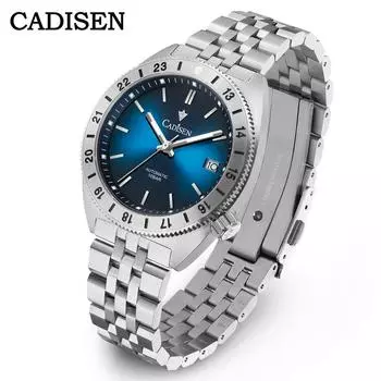 CADISEN Новые роскошные мужские часы с коробкой 10BAR Calendar Automatic Mens Mechanical Watches