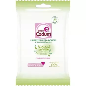 Cadum - Natural Caresse Ультрамягкие салфетки -