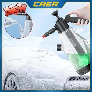 CAER 2L Hand Pump Foam Sprayer Snow Foam Gun Nozzle with Pressure Relief Valve Car Wash Spray Bottle Window Cleaning Tools